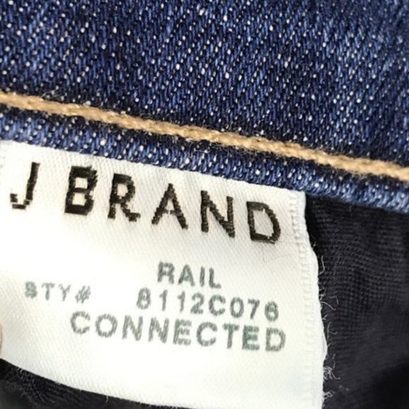 J Brand Mid Rise Rail Skinny Straight Leg Jeans Connected Indigo Denim - Picture 9 of 15